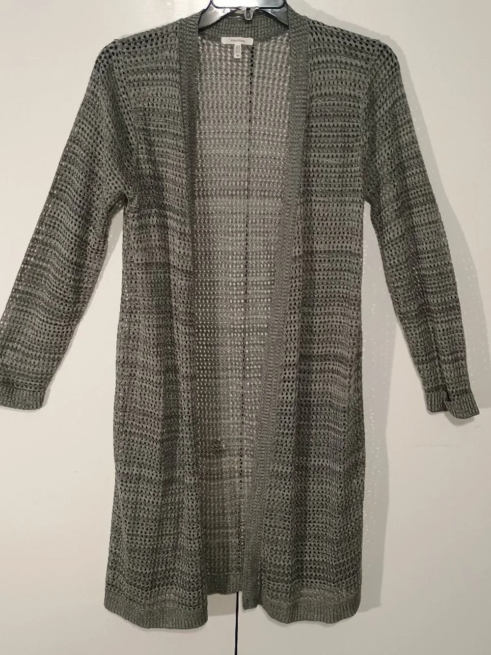 Maurices Gray Open Knit Long Cardigan Women’s Size M